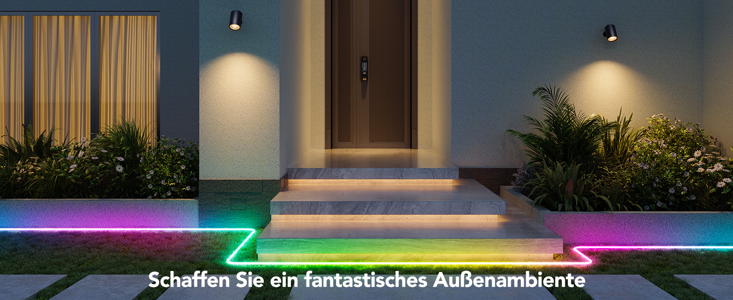 Світлодіодна неонова стрічка Govee Outdoor RGBIC 10м, водонепроникна IP67, керування через додаток