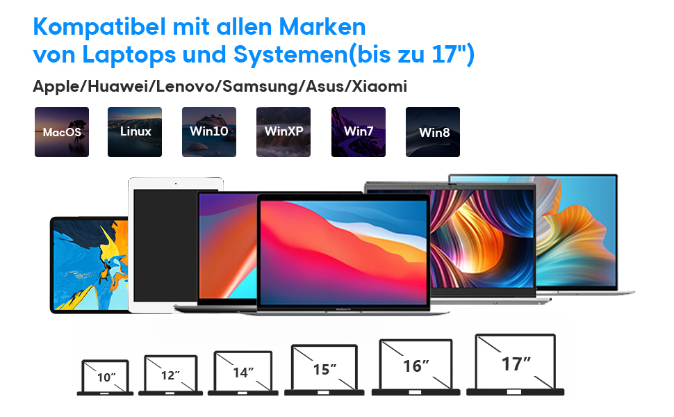 Підставка для ноутбука з RGB вентилятором, регульована висота, алюмінієвий сплав, 10-17'', сіра