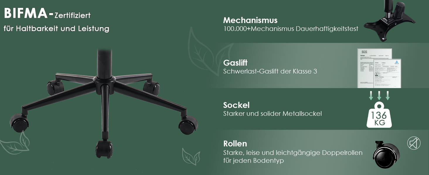 Офісне крісло YOUTASTE з принтом листя, ергономічне, регульоване по висоті з функцією гойдання, без підлокітників, шкіряне, для дому та офісу, блакитне