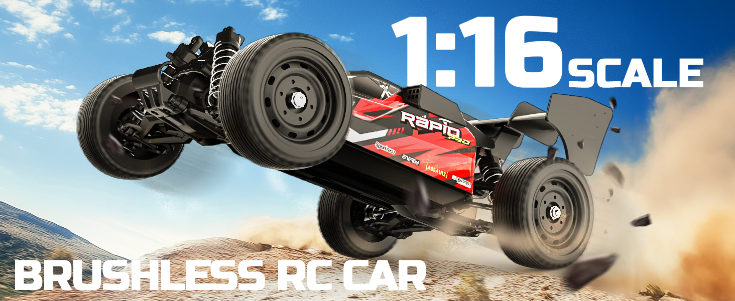 Радіокерований позашляховик DEERC 9205E 1:10 48 км/год 4WD Monstertruck з 2 акумуляторами, 2.4GHz, для дітей та дорослих