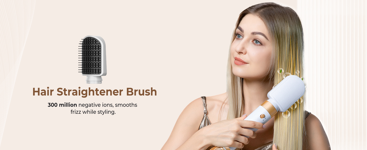 Мультистайлер для волосся 7 в 1 UKLISS Hairstyler Pro: фен, автоматична плойка, круглий брашинг та випрямляч для волосся, білий