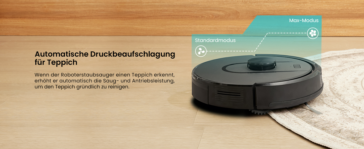 Робот-пилосос Vexilar W11 з функцією миття, 3 л, потужність 6000Pa, час роботи 180 хв, LiDAR навігація, 15 зон заборони, керування через додаток, для килимів та шерсті тварин