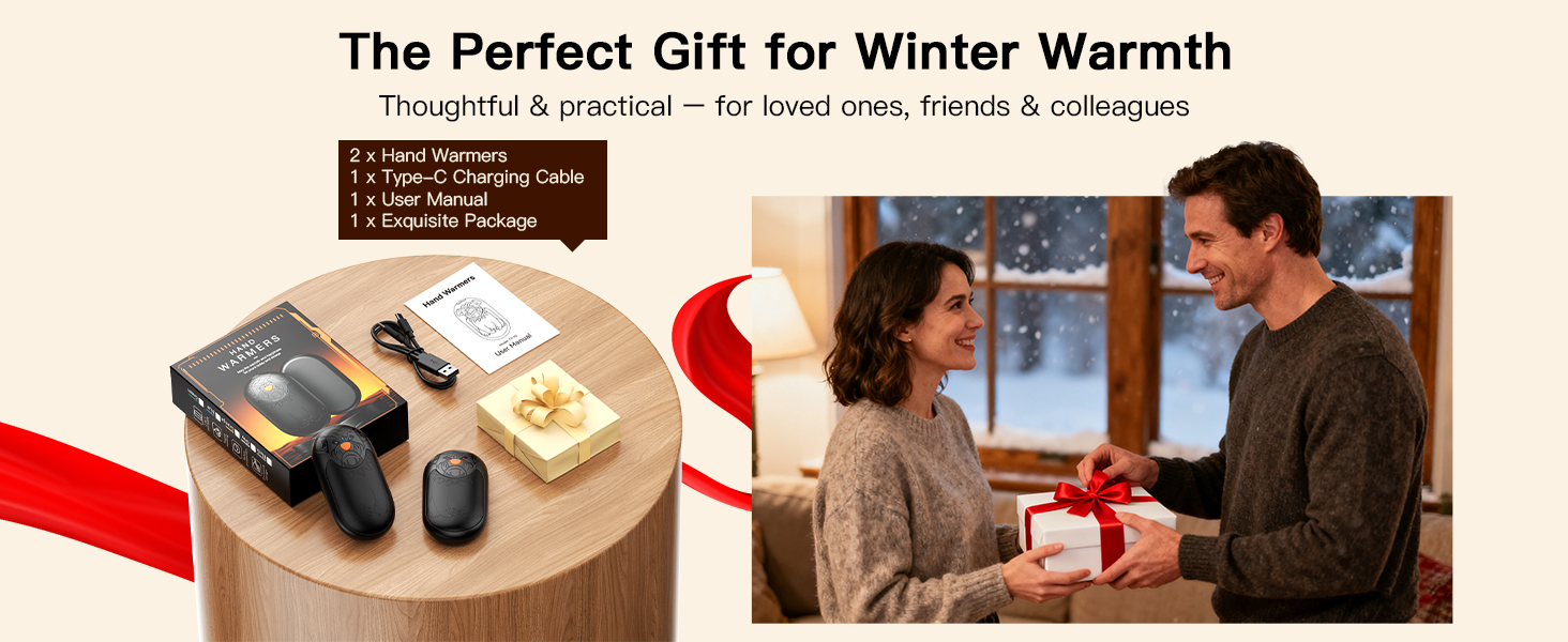 Електричні грілки для рук 2 шт. | Перезаряджаються, 3 режими нагріву, 6000mAh | Для жінок та чоловіків, кемпінг, полювання, гольф