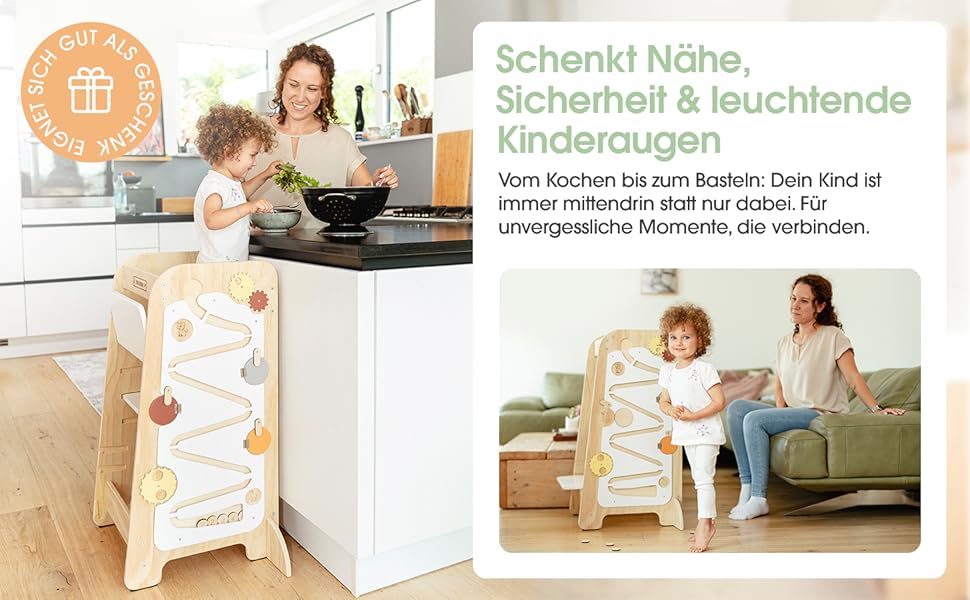 Дитячий навчальний столик-лесенка EXPLORER Kids® 5-в-1 | Монтессорі | Регульована висота, захист від перекидання | Розвиває моторику, вивчення чисел та форм | Дерев'яний, білий та салатовий | Від 1 року