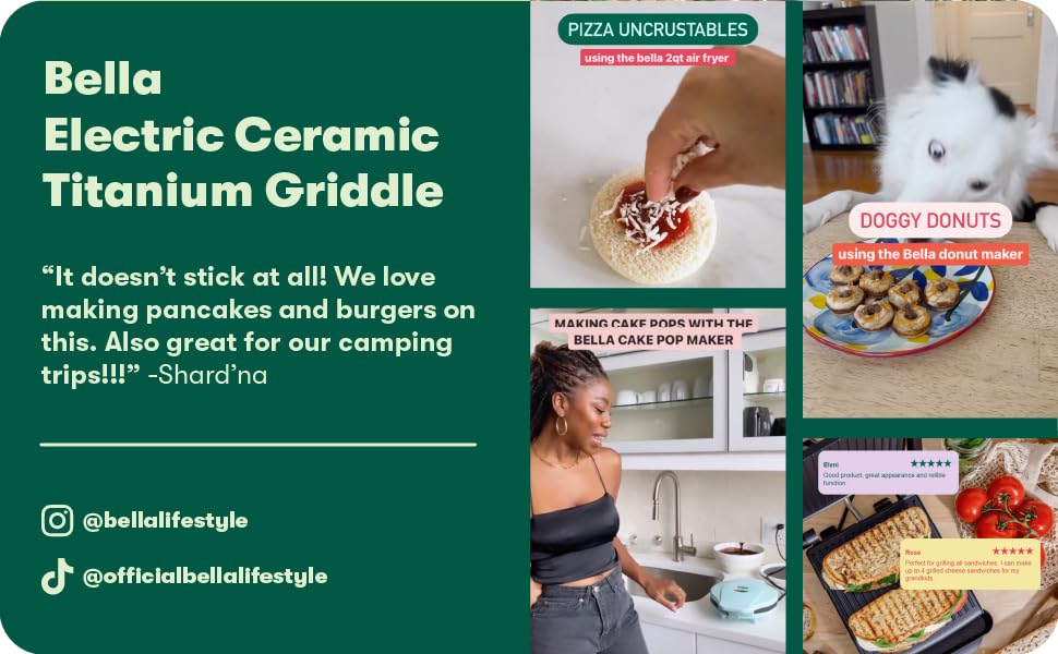 Електрична гриль-плита BELLA XL з керамічно-титановою поверхнею, для приготування 15 яєць одночасно, антипригарне покриття Healthy-Eco, велика глибока поверхня для приготування 30,5 x 56 см, колір: мідний/чорний