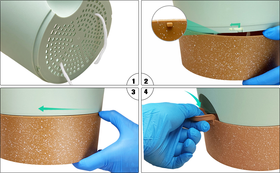 Набір з 2 горщиків для квітів 25.4 см, пластик, з системою поливу, для дому, балкону, саду, сукулентів, кактусів (зелений, коричневий)