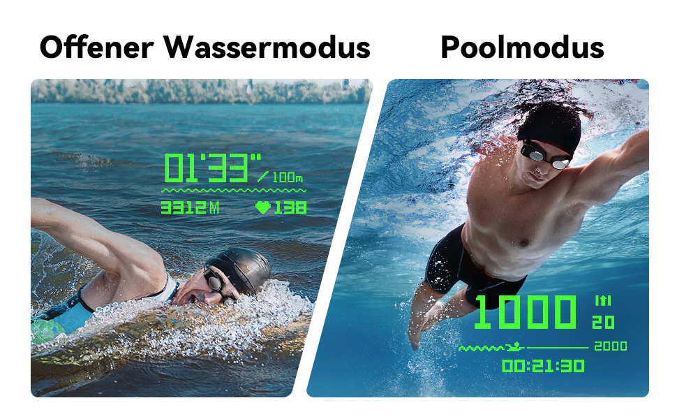 Розумні окуляри для плавання Holoswim 2s AR, окуляри для плавання проти запотівання, фітнес-трекер, відображає ваші показники, сумісний з режимом відкритої води