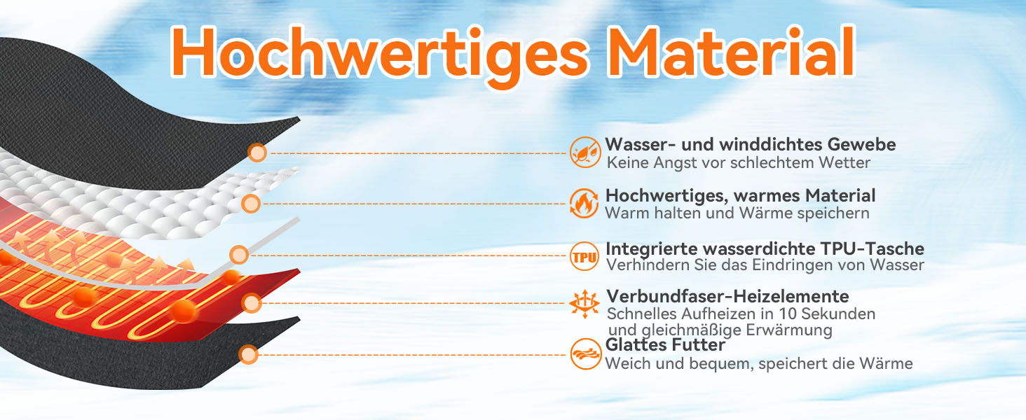 Електричні гріючі рукавички Rasfalo для чоловіків та жінок, акумулятор 2600mAh, 3 режими нагріву, водонепроникні, чорні