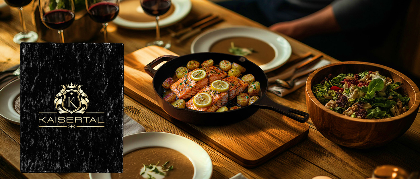 Сковорода-гриль KaiserTal з чавуну 27 см – для стейків та смаження на грилі – сумісна з індукцією, газом та духовкою