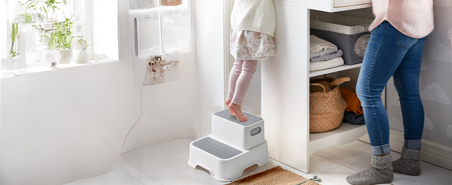 Унітаз дитячий з драбинкою та підставкою Deanic (Сірий) для дітей від 1 до 6 років + 2 подушки та щітка