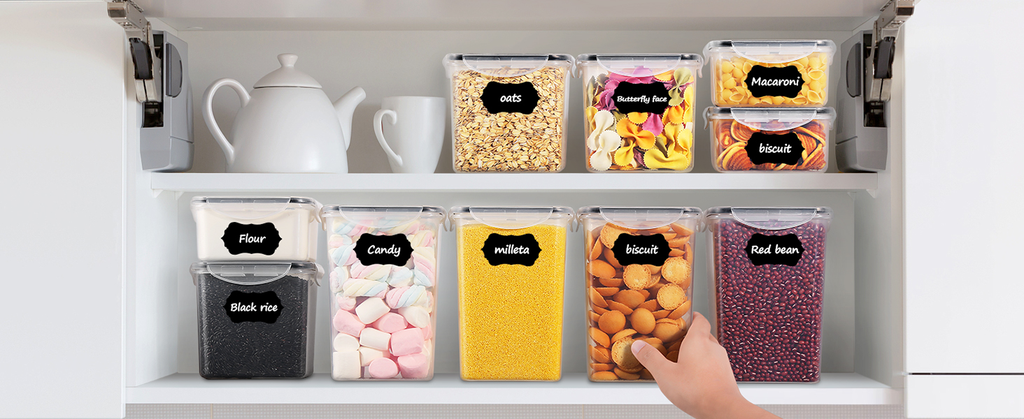 Набір контейнерів для зберігання продуктів YASHE 24 шт. з кришкою, герметичні, BPA-free, для сухої їжі, мюслі, борошна та цукру