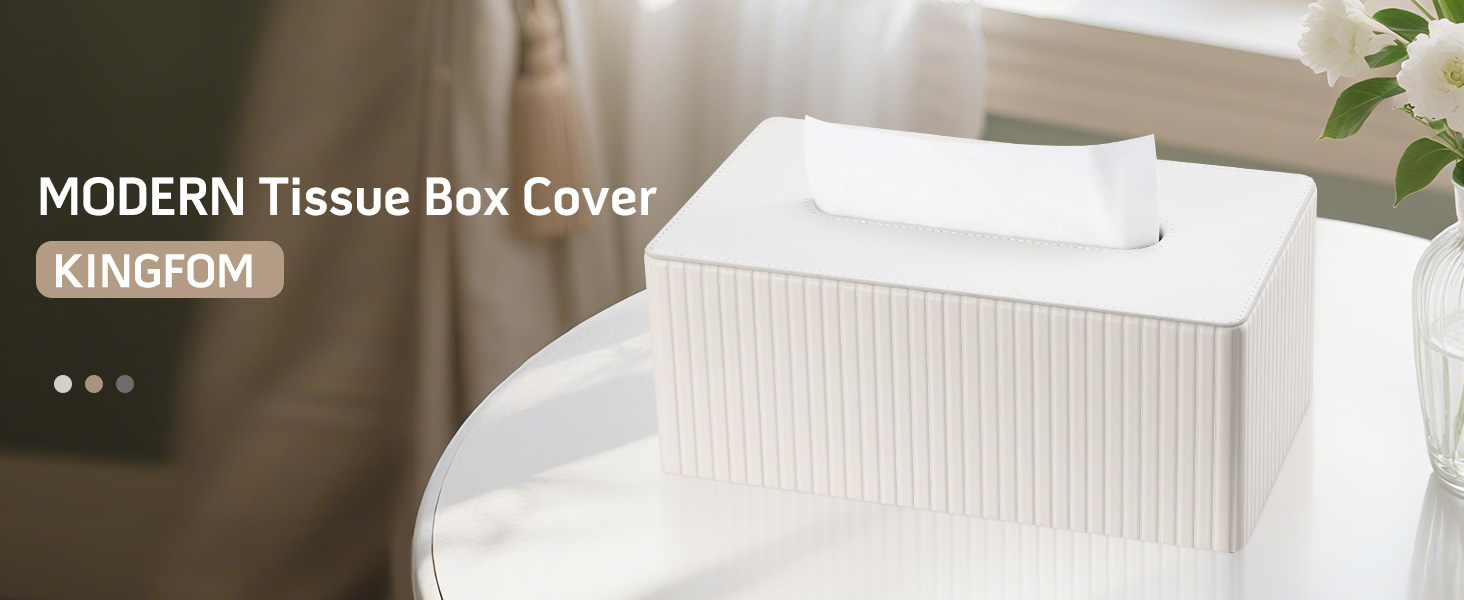 Скляниця для серветок KINGFOM, бежева, прямокутна, з PU шкіри – декоративна скляниця для серветок для вітальні, ванної кімнати та офісу