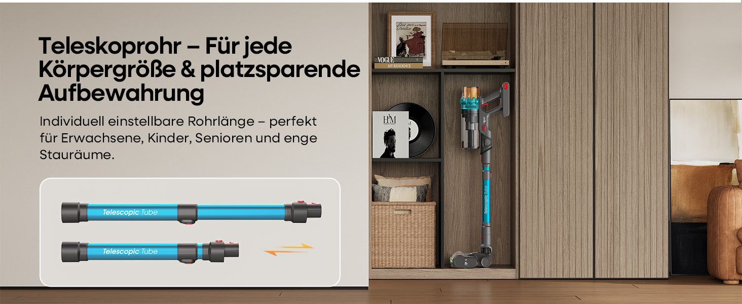 Акумуляторний пилосос ElecKeys K10 50000Pa/580W 70хв, бездротовий з LED дисплеєм, 1.8л, анти-заплутування, для шерсті тварин, килимів, підлоги, авто, синій