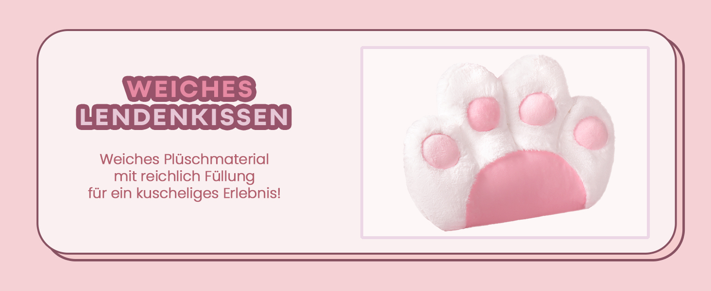 Ігровий крісло Waleaf з підголовником у вигляді лапки кота та вушками, ергономічний геймерський крісло з підніжкою, регульоване крісло для комп'ютера з PU шкіри для дівчаток-підлітків, ігрове крісло 135кг, рожеве