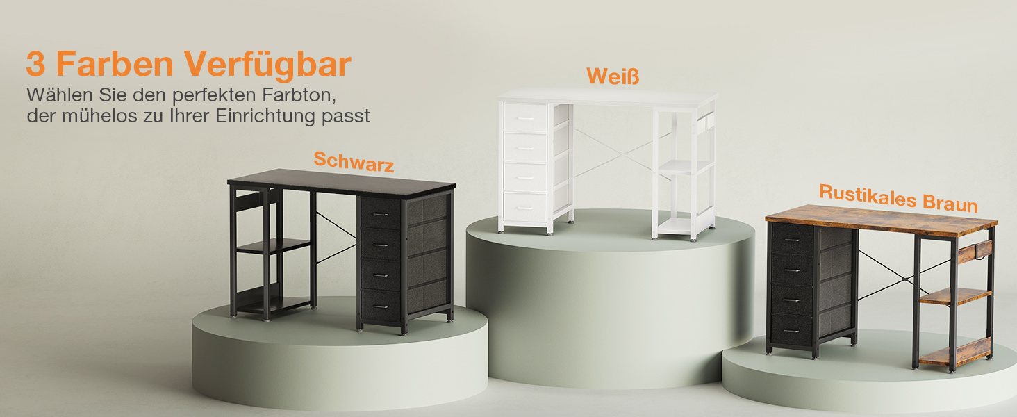 Компактний письмовий стіл Coleshome з 4 висувними ящиками, 100x40 см, з полицями, для офісу, кабінету, спальні, коричневий