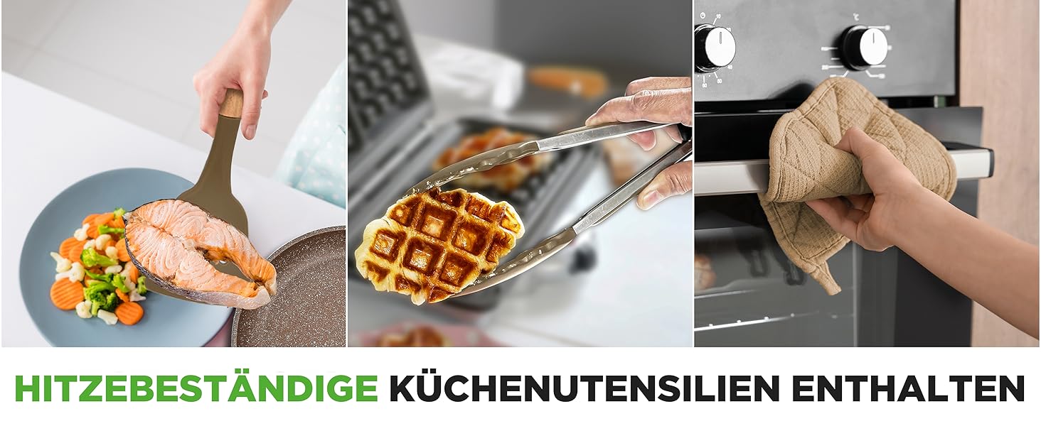 Набір посуду NutriChef Сандбраун 22 предмети: антипригарні каструлі та сковорідки з мармуровим покриттям, включаючи щипці для грилю, форму для випічки та рукавиці для духовки. Підходить для індукційних плит, можна мити в посудомийній машині