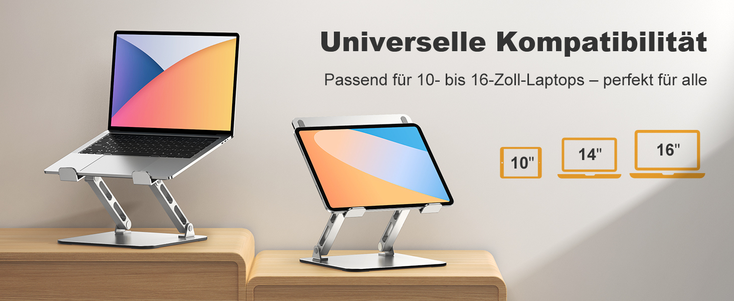 Підставка для ноутбука Babcom Lapdesk з регулюванням висоти та вентиляцією, ергономічна, складна, для MacBook Air/Pro (10-16 дюймів)