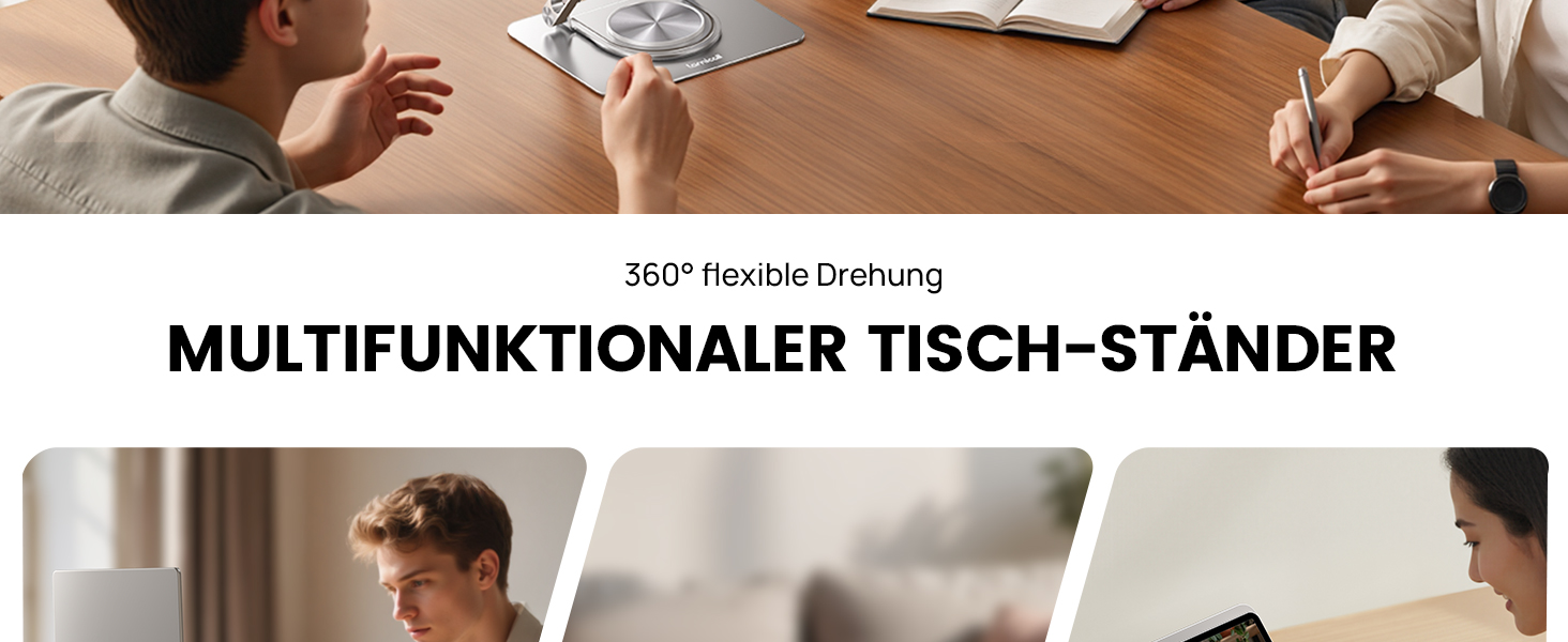 Підставка для ноутбука Lamicall, регульована - 360° обертання, складна, алюмінієва - для столу/офісу, універсальна ергономічна підставка для Macbook Pro Air, 10-17,3' - срібна