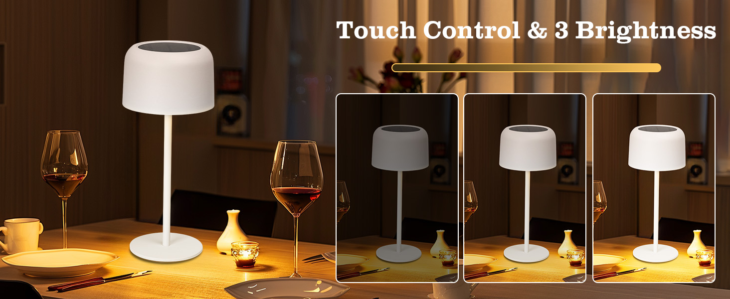 LED настільна лампа Aigostar акумуляторна, торшер бездротовий, сенсорне керування, 3 режими кольору, IP54 вологостійка, для дому та саду