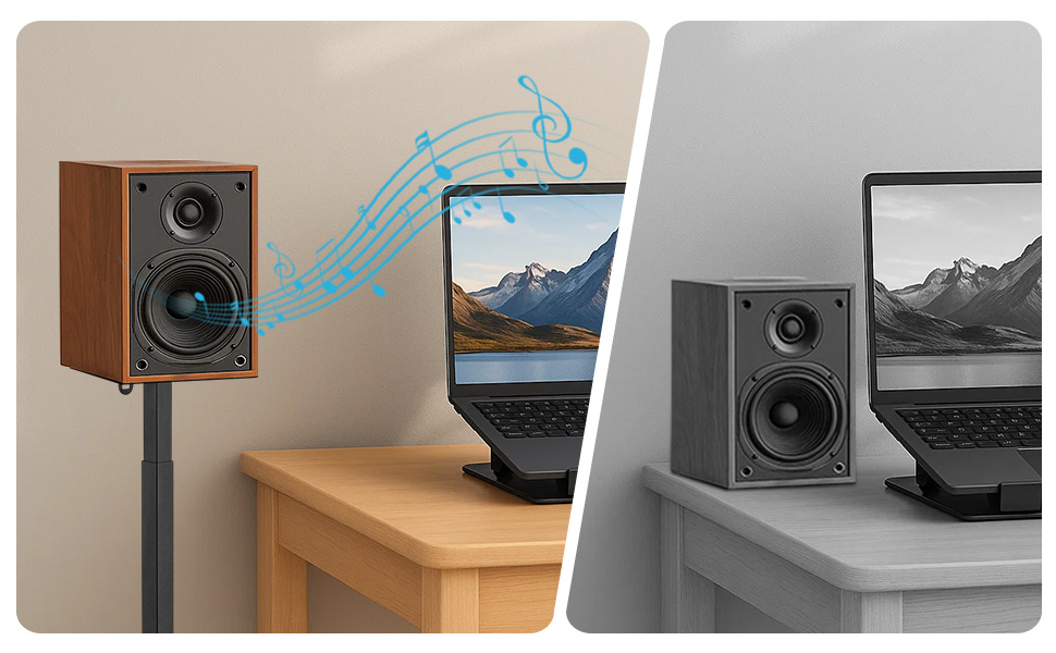 Підставка для акустики Dhouse, регульована висота, універсальна, поворотна на 360°, чорна (1 шт.)