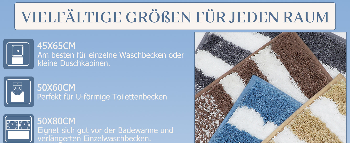 М'який килимок для ванної кімнати з мікрофібри Pauwer 60x120 см, водопоглинаючий, антиковзаючий, для дому, блакитний