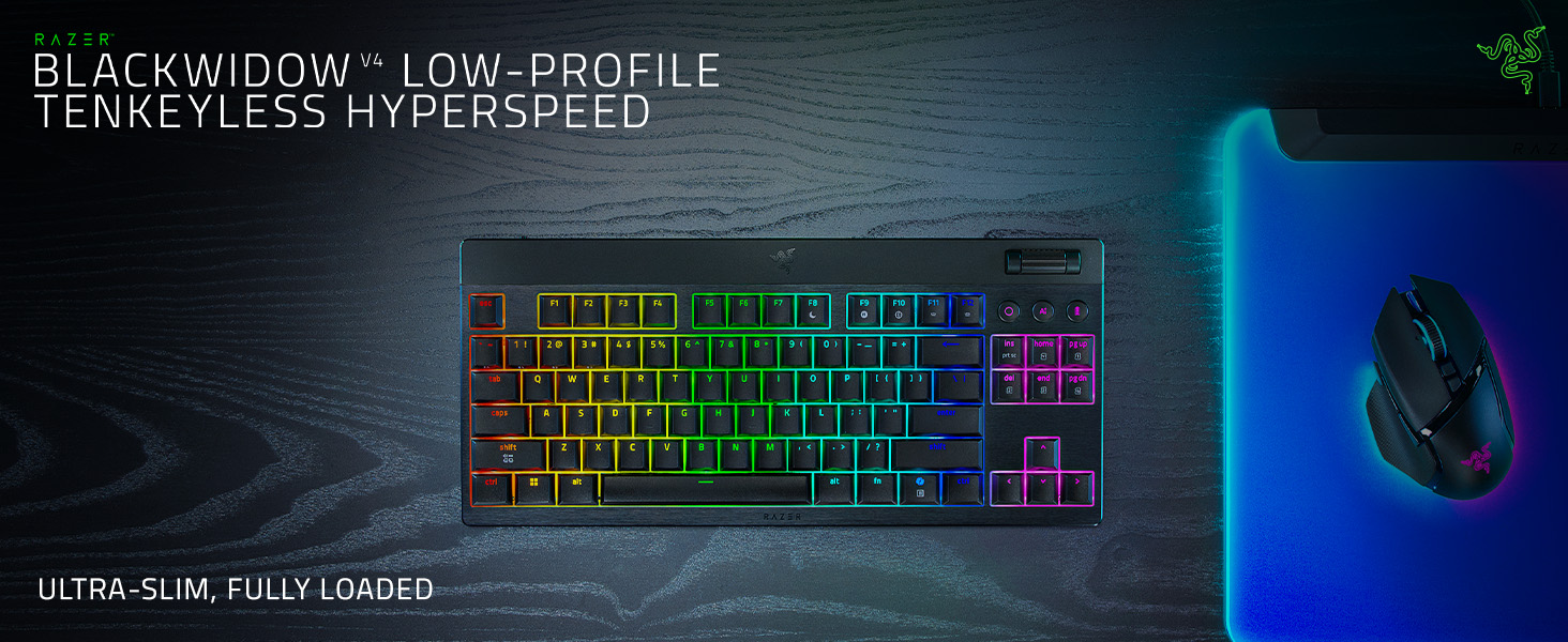 Механічна ігрова клавіатура Razer BlackWidow V4 TKL з Green Switch (QWERTZ DE, RGB Chroma, 6 макро-клавіші)