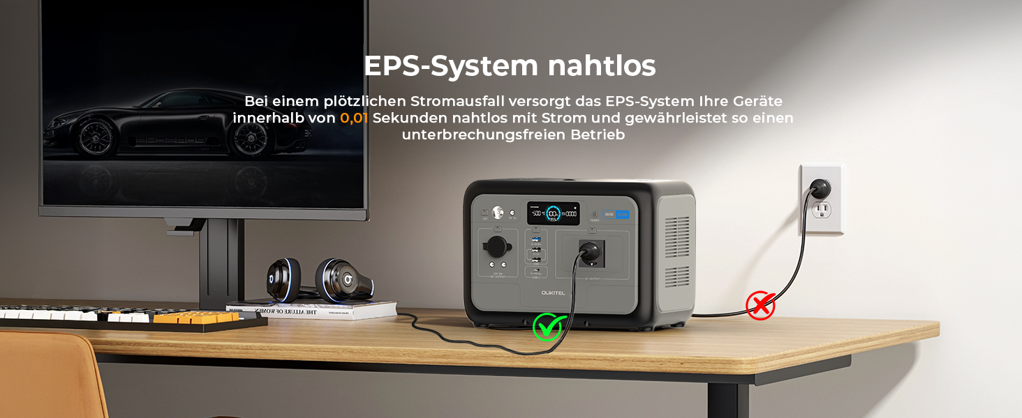 Портативна електростанція OUKITEL P800: 800W, 512Wh LiFePO4, USB-A/C, 1600W пікова потужність, для кемпінгу та подорожей