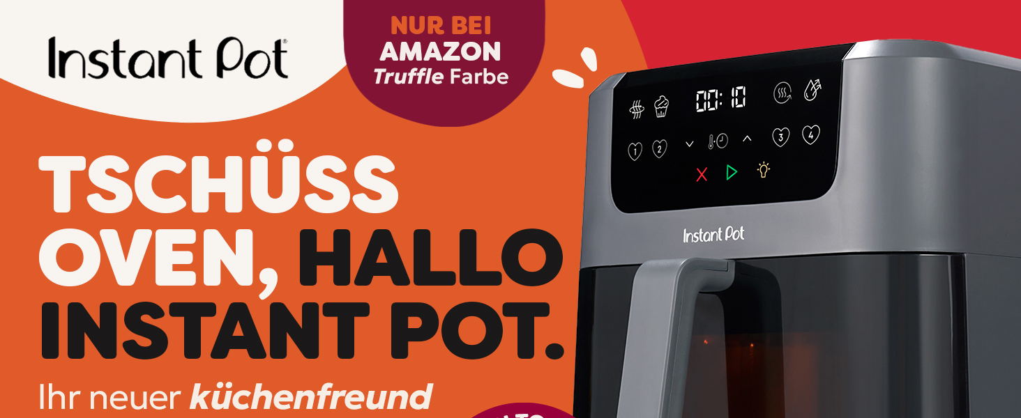 Фритюрниця готує повітрям Instant Pot Vortex Compact Trüffel Grau 5 л з антипригарним покриттям, 4-в-1: смаження, сушка, випікання, підігрів, сімейний розмір
