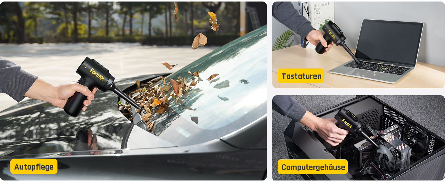 Бездротовий автомобільний пилосос Fanttik Slim V10 Mix 4-в-1, потужність 16 кПа, з LED-дисплеєм та функцією обдуву для авто, офісу та клавіатур
