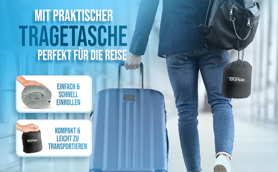 Подушка для подорожей Nackenkissen Flugzeug з піни Memory Foam – для літака, авто, з додатковою підтримкою голови, сіра