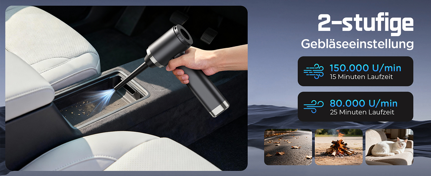 Акумуляторний ручний пилосос 4в1 Vac104, бездротовий автомобільний міні-пилосос 25000Па, безщітковий мотор 150000 об/хв, 6000mAh, для авто, дому та офісу