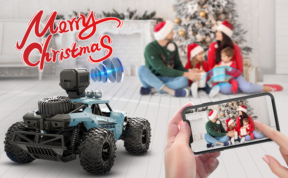 RC Truck DEERC 1:16 з камерою 1080P, WiFi, 2 акумулятори, 60 хв роботи, позашляховик для дітей та дорослих (36W)