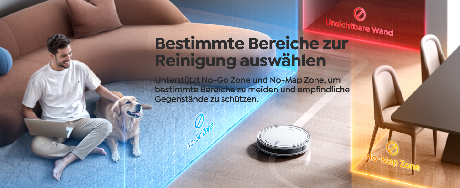 Робот-пилосос Vyzzle 5000Pa з функцією миття, LDS-навігація, D10, керування через додаток/Alexa, для шерсті тварин, килима, твердих підлог, білий