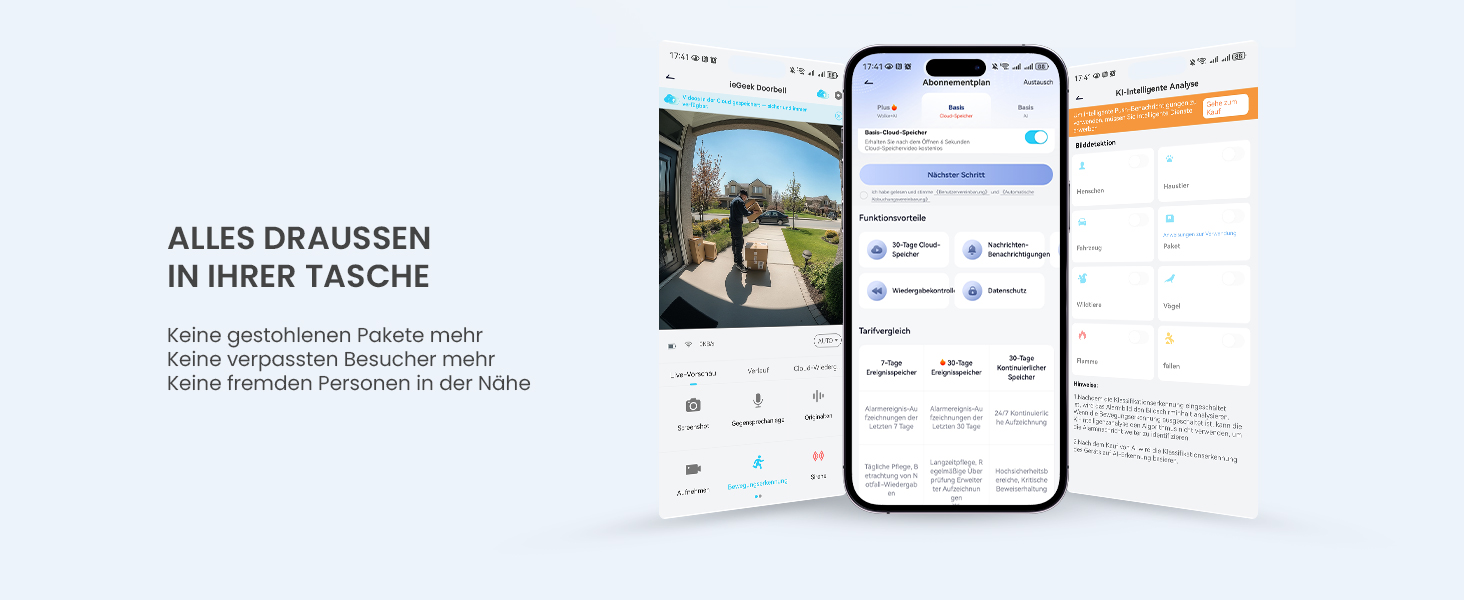 Відеодзвінок ieGeek 2K з камерою, бездротовий, IP66, AI-розпізнавання руху, нічне бачення, без підписки, сумісний з Alexa, Wi-Fi 2.4GHz, з внутрішнім дзвінком (білий)