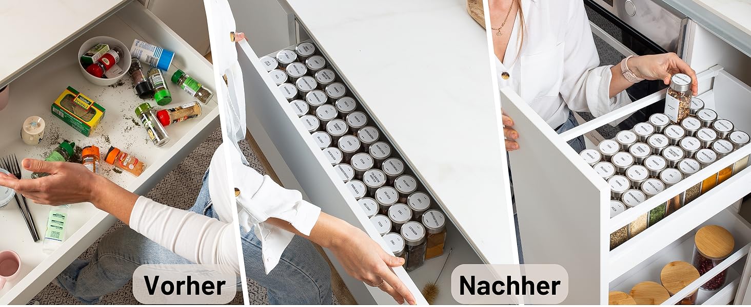 Набір скляних банок для спецій Deco haus® (12 шт.) - організоване зберігання спецій