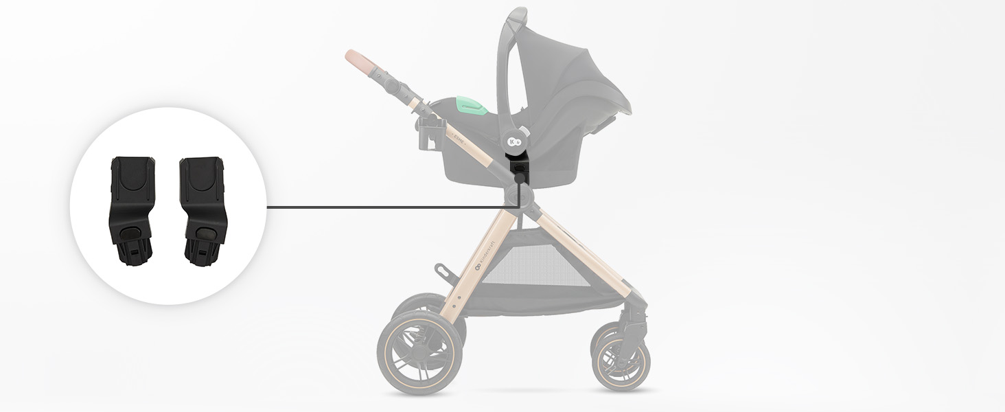 Дитяча коляска Kinderkraft ESME 3-в-1: комплект, до 22 кг, автокрісло I-size, бежевий колір