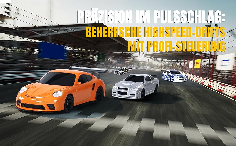 RC Автомобіль 1/43 Масштаб Готовий до Гонок Дрифт 4WD з Пультом, Світлодіодне Підсвічування, Синій