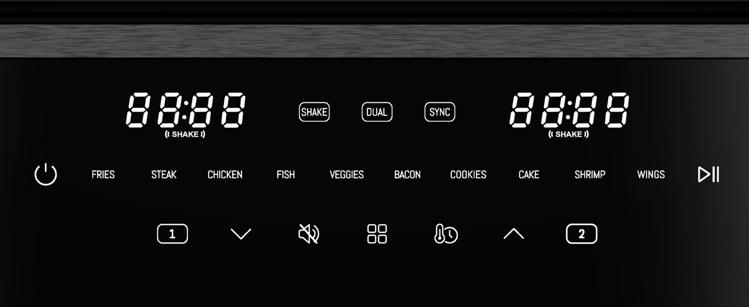Фритюрниця без олії з підсвічуванням та нагадуванням про струшування, антипригарне покриття, 30-200°C, 78 рецептів, 8-в-1, тиха фритюрниця (11 л)