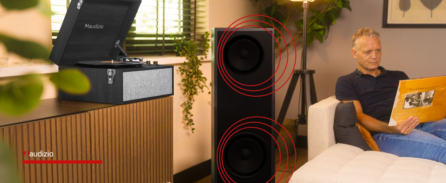 Вініловий програвач Fremont Retro з Bluetooth, динаміками та підставкою, для платівок 7'', 10'', 12'', дерев'яний корпус
