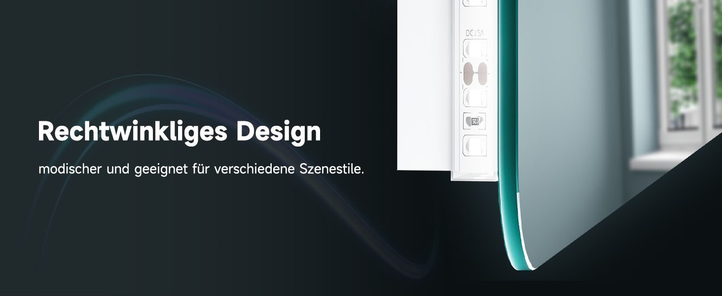 Дзеркало для ванної кімнати SONNI з підсвічуванням 80x60 см, антизапар, LED, сенсорний вимикач, колір світла: холодний/нейтральний/теплий