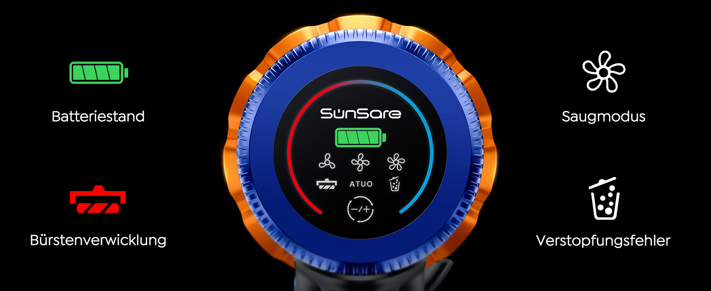 Акумуляторний пилосос SunSare бездротовий 600W 50000Pa 65хв з насадкою 1м, аромафункцією, гнучким шлангом, тримачем для зарядки, автоматичним режимом для підлоги, килимів, шерсті тварин