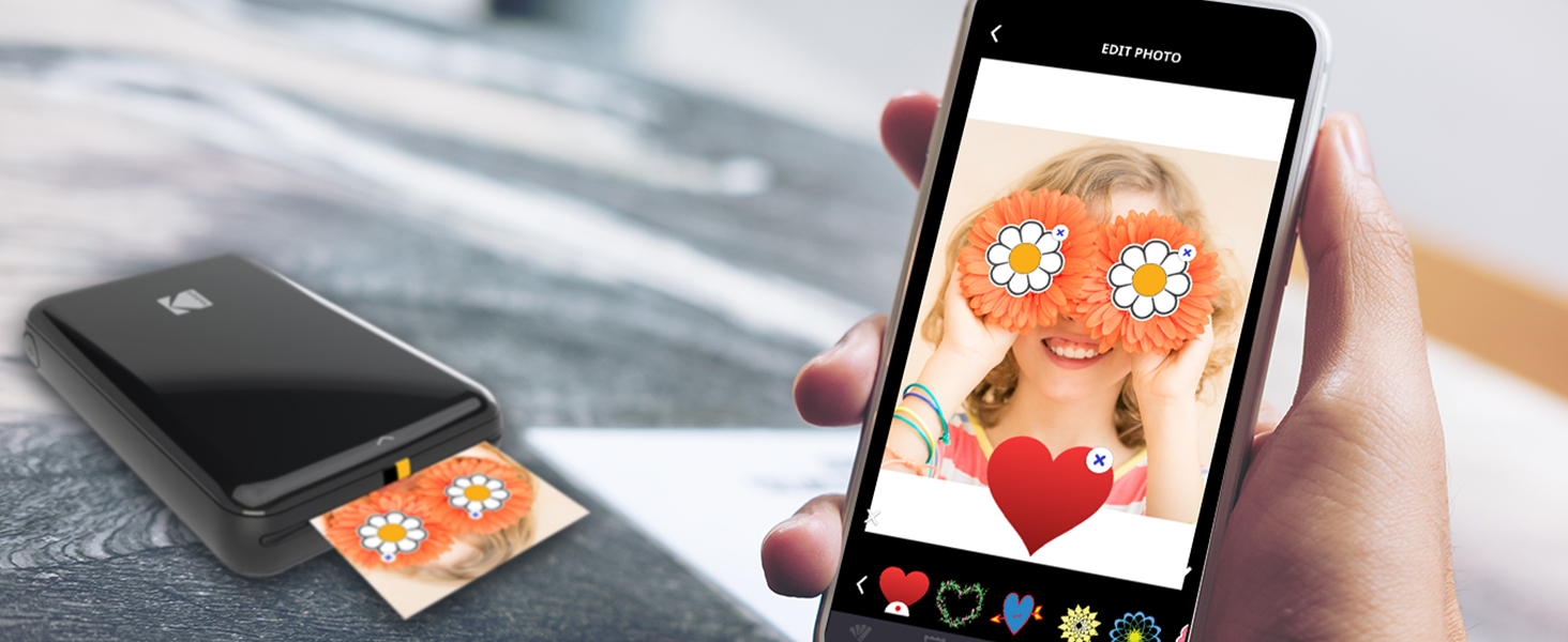 Фотодрук KODAK Step: Бездротовий мобільний принтер ZINK з безкоштовним додатком KODAK (білий)