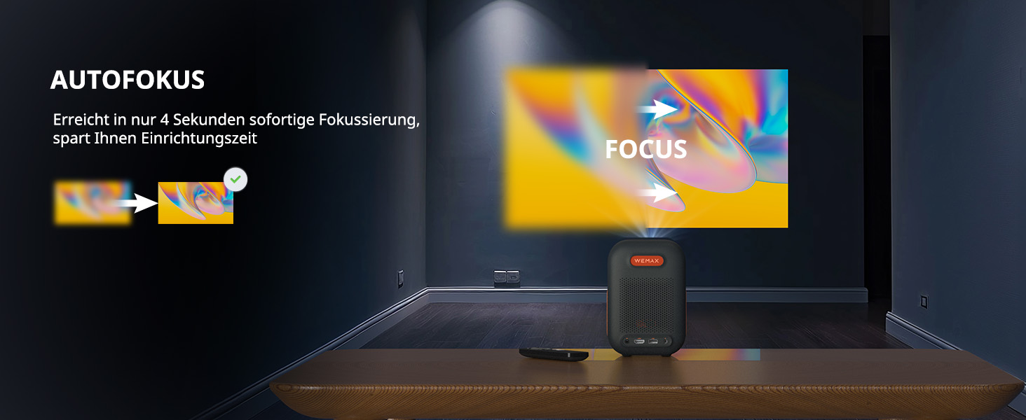 WEMAX Mini проєктор: 4K, 1080p, Smart, Dolby Audio, WiFi, Bluetooth. Підтримка Netflix та Google TV для дому та на вулицю