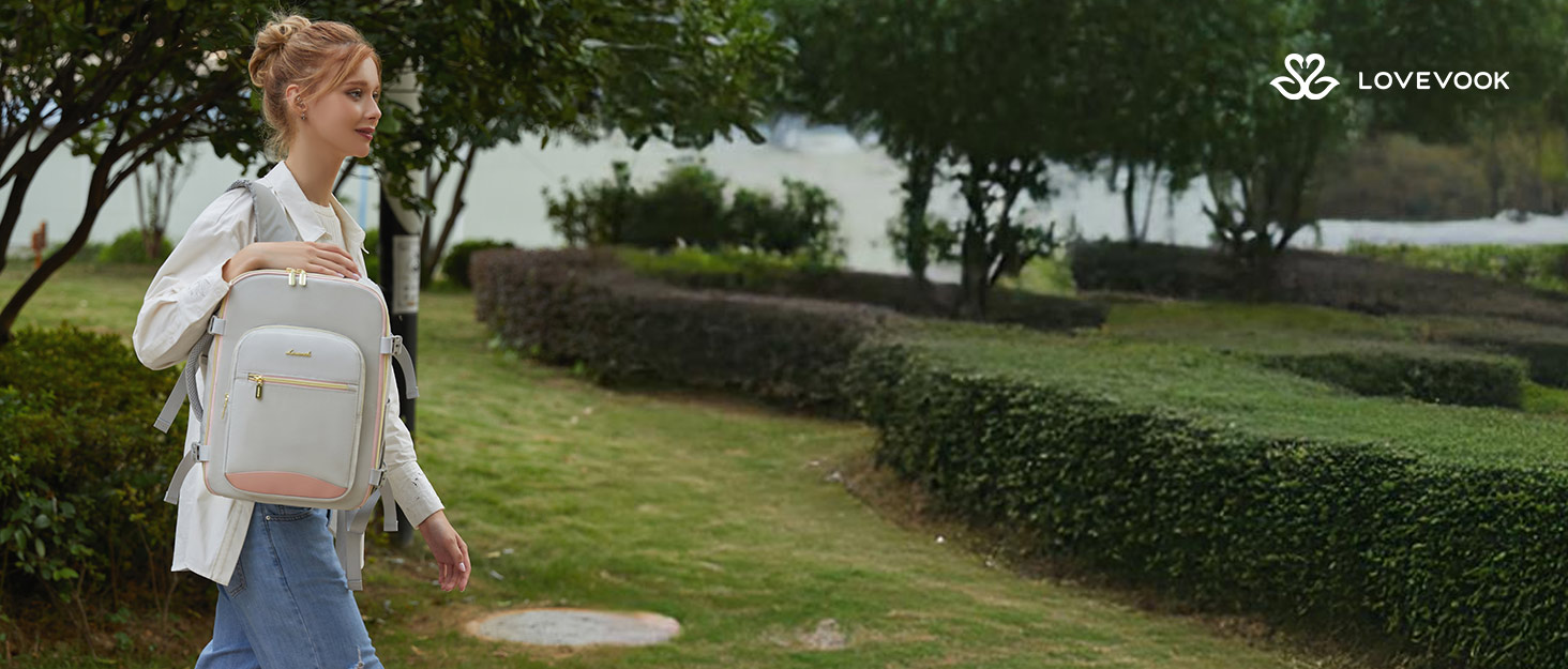 Рюкзак LOVEVOOK для ручної поклажі Ryanair, 40x20x25 см, для ноутбука 13.3 дюйма, чорний/сірий, підходить для Eurowings, Wizz Air