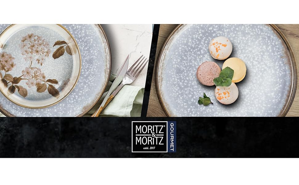 Набір посуду Moritz & Moritz BLOSSOM на 6 осіб (18 предметів) - Елегантний сервіз з високоякісного порцеляну з квітковим дизайном. Включає: 6 великих тарілок, 6 десертних тарілок, 6 супових тарілок
