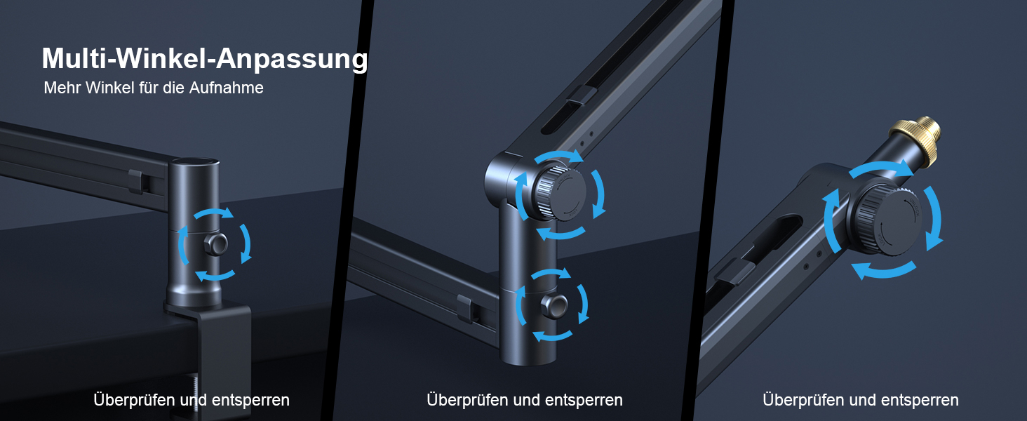 Стійка-тримач для мікрофона Aokeo AK-58 низькопрофільна, для HyperX QuadCast, SoloCast, Elgato Wave, Shure SM7B, Blue Yeti, Blue Snowball