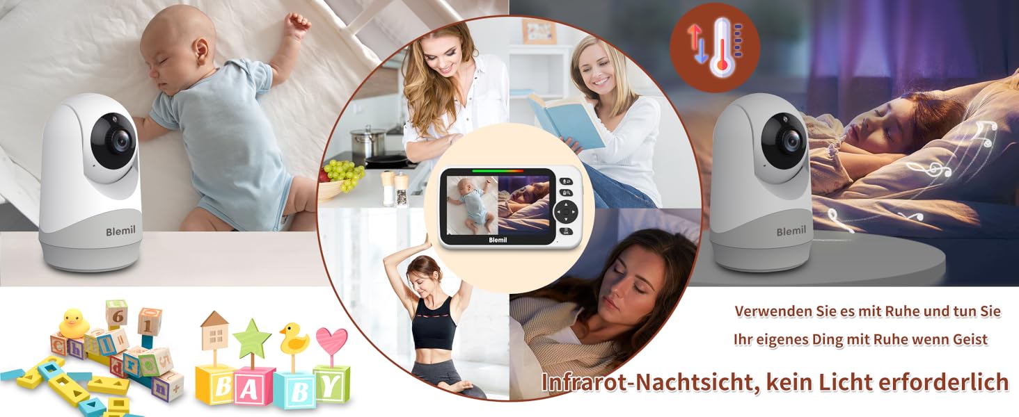 Радіоняня Blemil з камерою та аудіо, екран 5