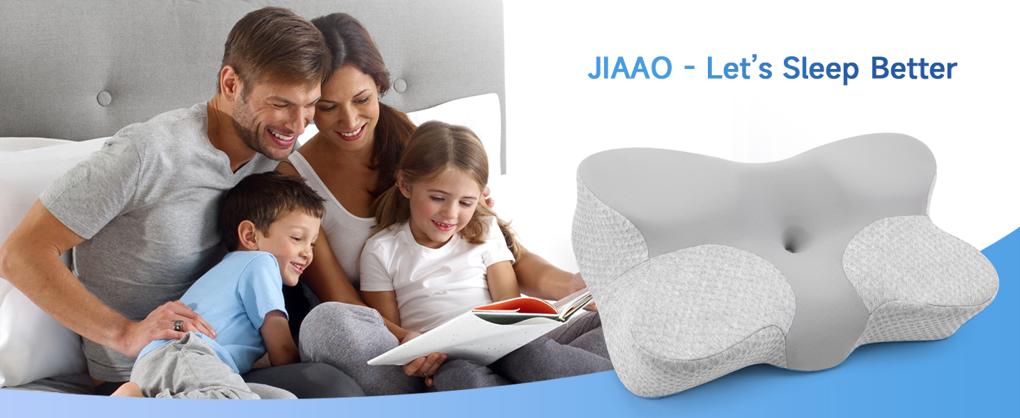 Подушка для шиї Jiaao Memory Foam, комфорт для всіх положень сну, можна прати, 64x39x13 см (пелюстка)