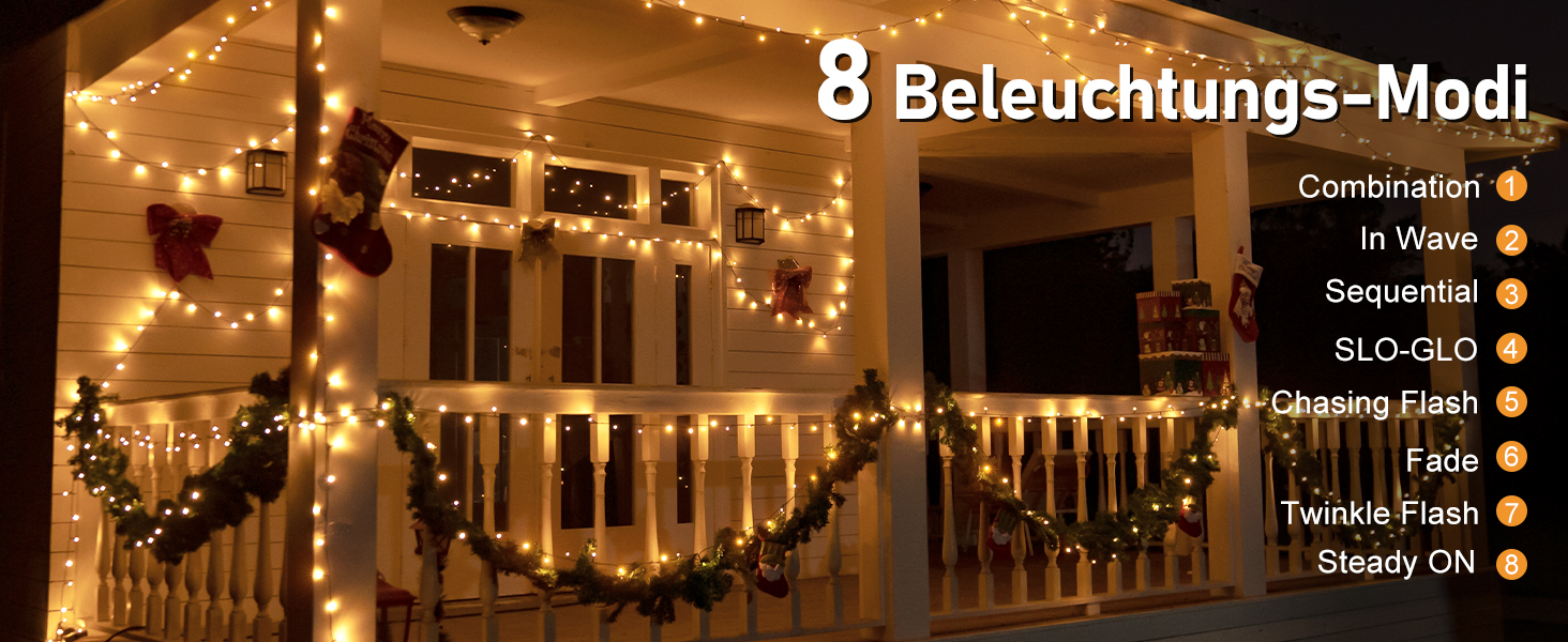 Гірлянда світлодіодна 40м, 400 LED, для прикраси ялинки та декору, вологостійка, з пультом, таймером, димуванням, теплий білий колір, для дому та саду