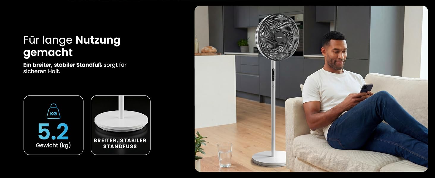 Вентилятор підлоговий Pro Breeze AirFlo Slim: 3 в 1, 70/100/130 см, 9 швидкостей, тихий, з пультом, таймером, для спальні та офісу (білий)